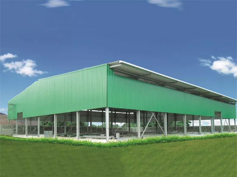 ইকো-বন্ধুত্বপূৰ্ণ Prefab ধাতুৰ গুদাম ভৱন